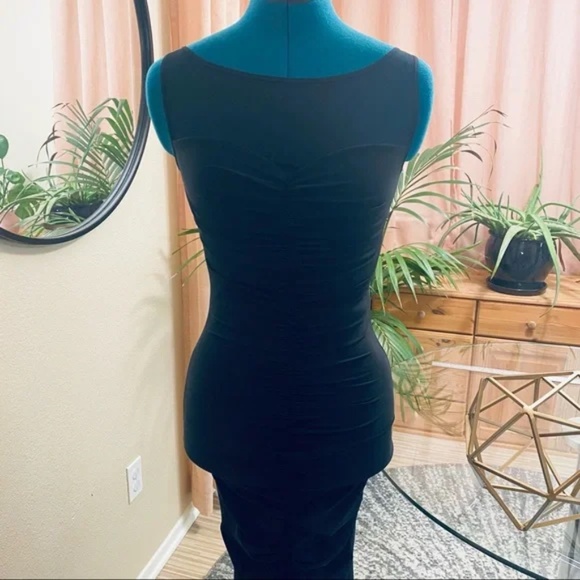 Chiara Boni La Petite Robe rouched black mesh neckline gown 38 - Picture 7 of 11